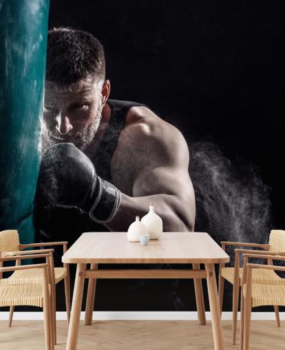 dark boxing wall mural called Punching Bag for boxing gyms and teen bedrooms dark boxing wall mural called Punching Bag for boxing gyms and teen bedrooms