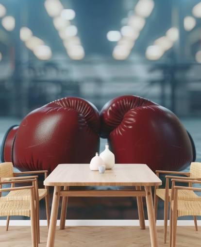red and grey boxing wall mural called Boxing Gym for gyms and teen bedrooms red and grey boxing wall mural called Boxing Gym for gyms and teen bedrooms