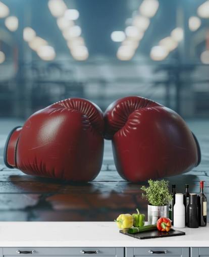 red and grey boxing wall mural called Boxing Gym for gyms and teen bedrooms red and grey boxing wall mural called Boxing Gym for gyms and teen bedrooms