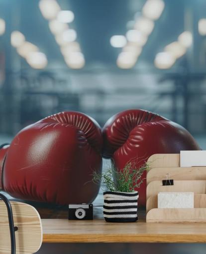 rød og grå boksning vægmaleri kaldet Boxing Gym til fitnesscentre og teenagerum