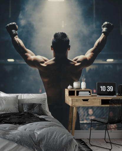 mma wallpaper mural called The Winning Moment for gyms, offices and workout spaces