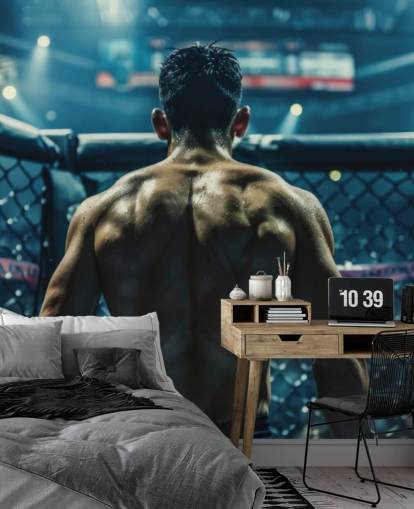 mural de papel pintado de artes marciales mixtas llamado UFC Fighter para gimnasios y espacios de entrenamiento