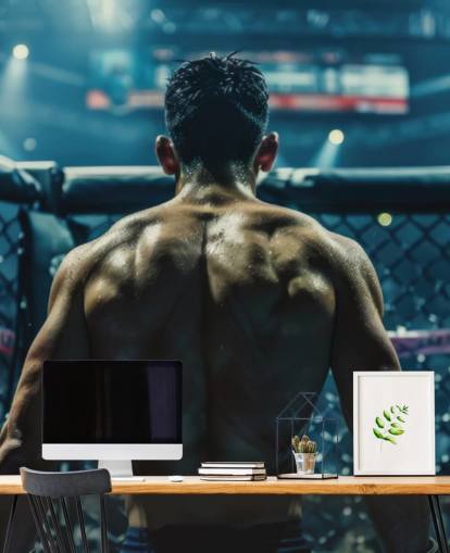carta da parati mma chiamata UFC Fighter per palestre e spazi di allenamento