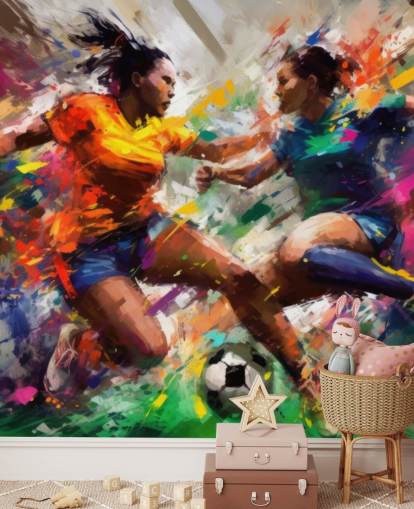 värikäs jalkapallokuvitus taustakuvamaalaus nimeltään Abstract Footballers koteihin, toimistoihin ja kouluihin värikäs jalkapallokuvitus taustakuvamaalaus nimeltään Abstract Footballers koteihin, toimistoihin ja kouluihin