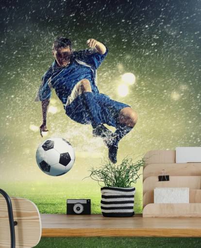 jalkapallo taustakuvamaalaus nimeltä Goaaaaal lasten makuuhuoneisiin