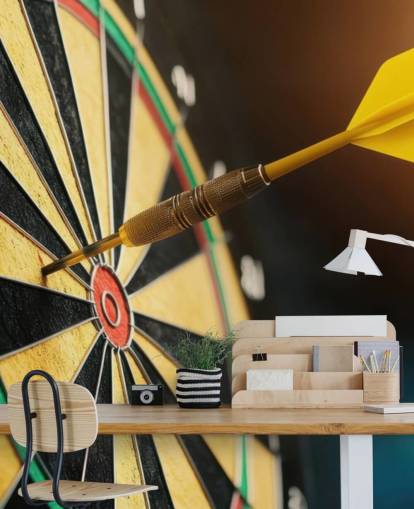 close-up darts wall mural called Dart Board for bedrooms, games rooms and businesses