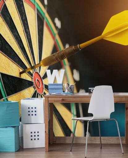 close-up darts wall mural called Dart Board for bedrooms, games rooms and businesses close-up darts wall mural called Dart Board for bedrooms, games rooms and businesses
