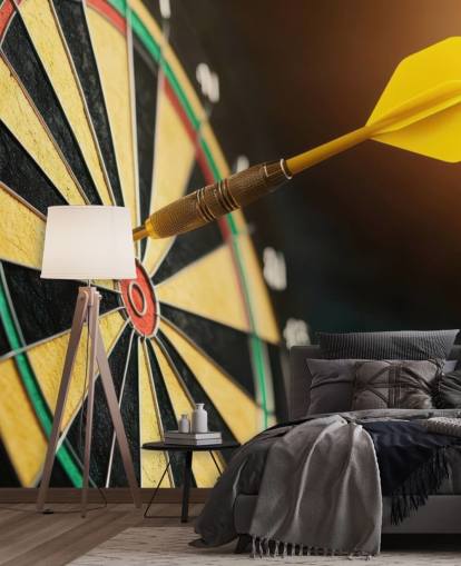 nærbillede af dart vægmaleri kaldet Dart Board til soveværelser, spillelokaler og virksomheder