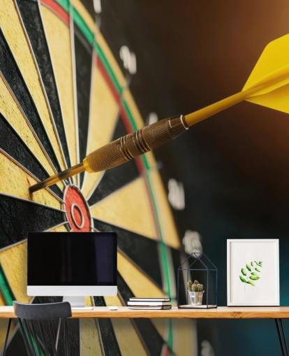 carta da parati ravvicinata con freccette chiamata Dart Board per camere da letto, sale giochi e aziende