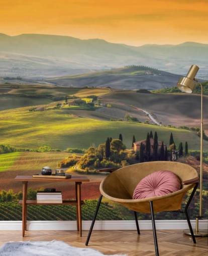 Fond d'écran Paysage de Toscane dans la chaude soirée