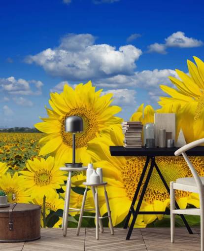 Gelbe Sonnenblumen-Tapete