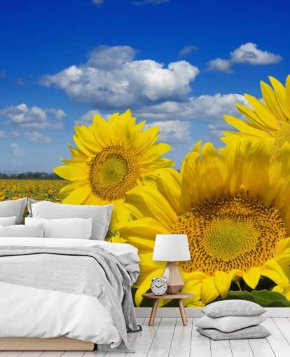 Gelbe Sonnenblumen-Tapete