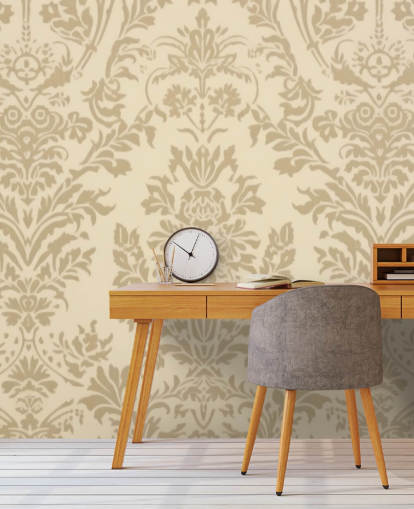 papel pintado beige personalizable llamado Beige Damask para dormitorios, salas de estar y pasillos papel pintado beige personalizable llamado Beige Damask para dormitorios, salas de estar y pasillos