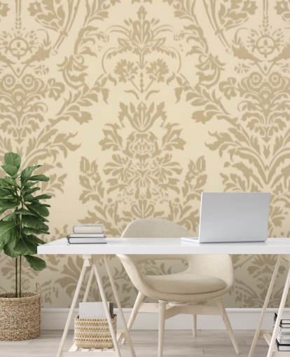 beige anpassningsbart mönster tapet som heter Beige Damask för sovrum, vardagsrum och hallar beige anpassningsbart mönster tapet som heter Beige Damask för sovrum, vardagsrum och hallar