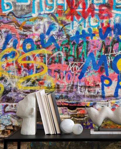 carta da parati murale colorata personalizzata con graffiti chiamata Grunge Graffiti per la camera da letto di un adolescente carta da parati murale colorata personalizzata con graffiti chiamata Grunge Graffiti per la camera da letto di un adolescente