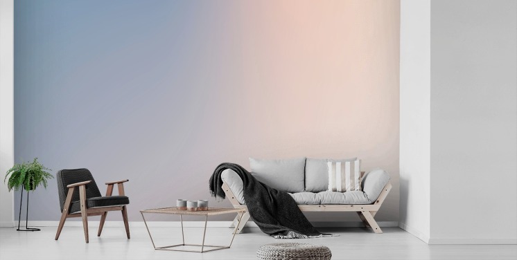 sininen ja vaaleanpunainen ombre-taustakuvamaalaus nimeltä Blue and Pink Gradient makuuhuoneisiin ja olohuoneisiin