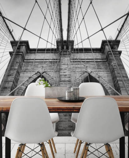 Brooklyn Bridge i detalj Bakgrund väggmålning