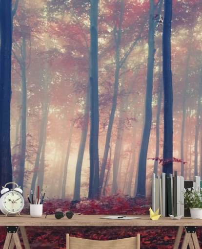 Red Leafed Forest Floor Bakgrunn Red Leafed Forest Floor Bakgrunn