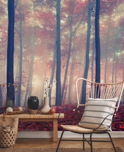 Red Leafed Forest Floor Wallpaper