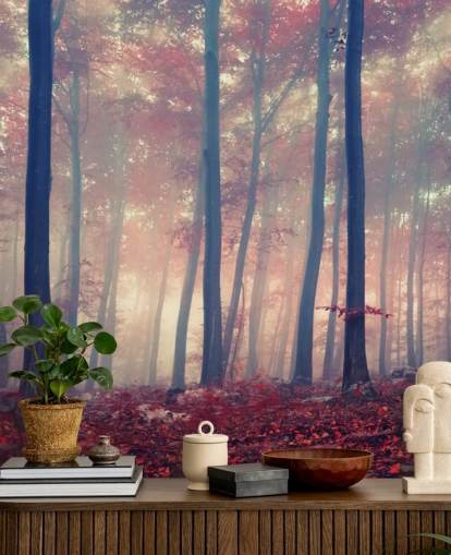 Red Leafed Forest Floor Bakgrunn Red Leafed Forest Floor Bakgrunn