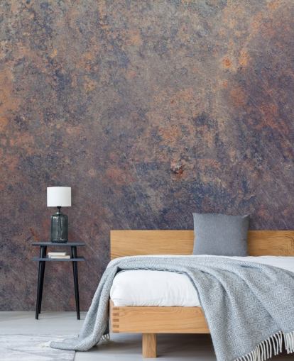 purple custom rust wallpaper mural called Purple Corrosion for kitchens 