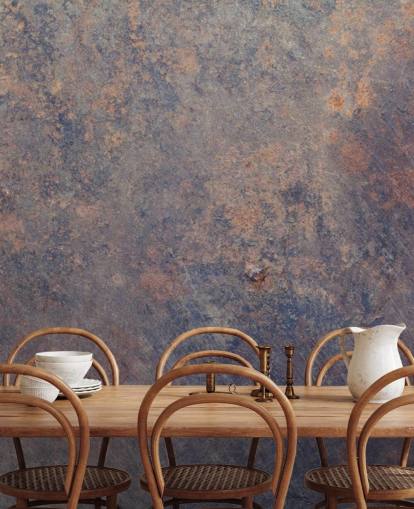 mural de papel pintado de óxido personalizado de color púrpura llamado Purple Corrosion para cocinas 