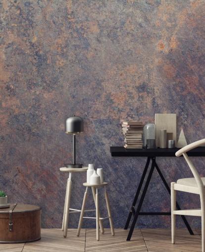 purple custom rust wallpaper mural called Purple Corrosion for kitchens 