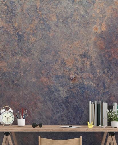 mural de papel pintado de óxido personalizado de color púrpura llamado Purple Corrosion para cocinas 