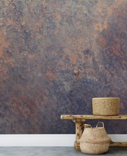 purple custom rust wallpaper mural called Purple Corrosion for kitchens 