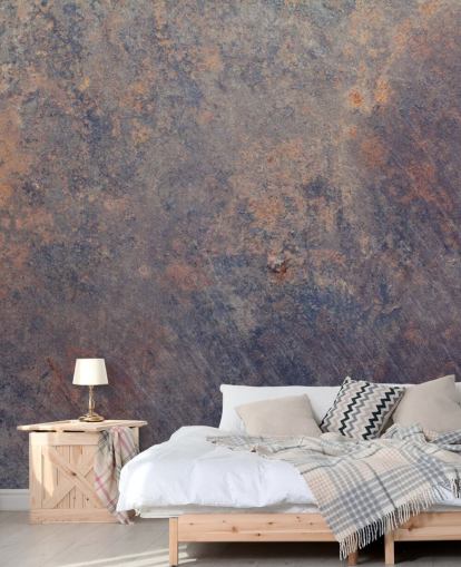 mural de papel pintado de óxido personalizado de color púrpura llamado Purple Corrosion para cocinas 