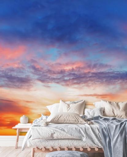 Décoration murale passionnée de coucher de soleil bleu et orange Décoration murale passionnée de coucher de soleil bleu et orange