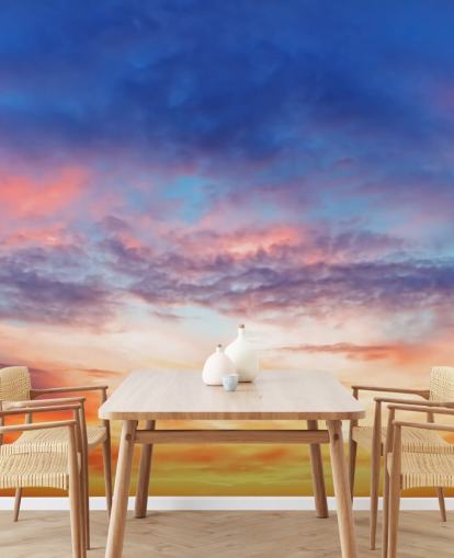 Mural de pared Atardecer apasionado en azul