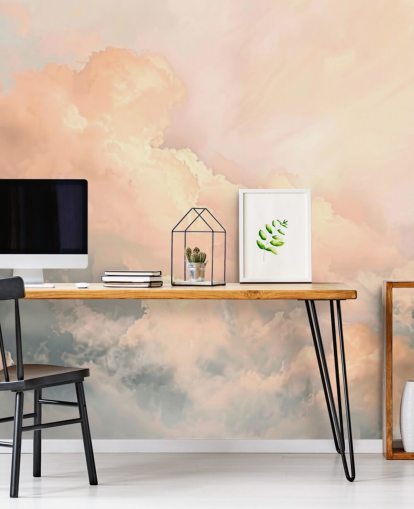 peach cloud wallpaper mural called Abstract Peach Clouds for bedrooms, living rooms and bathrooms peach cloud wallpaper mural called Abstract Peach Clouds for bedrooms, living rooms and bathrooms