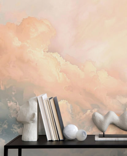 carta da parati murale Peach Cloud chiamata Abstract Peach Clouds per camere da letto, salotti e bagni carta da parati murale Peach Cloud chiamata Abstract Peach Clouds per camere da letto, salotti e bagni