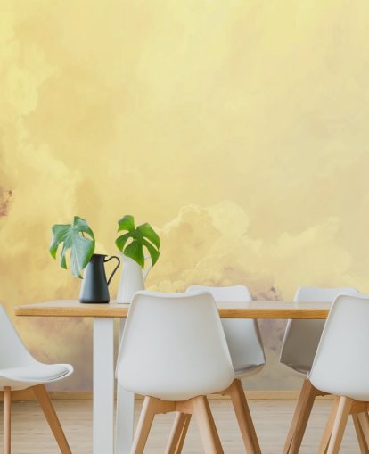 yellow cloud wallpaper mural called Abstract Pale Yellow Clouds for bedrooms, bathrooms and living rooms