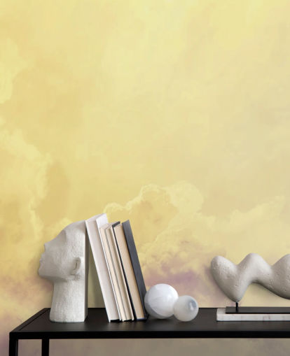 carta da parati murale con nuvole gialle chiamata Abstract Pale Yellow Clouds per camere da letto, bagni e salotti carta da parati murale con nuvole gialle chiamata Abstract Pale Yellow Clouds per camere da letto, bagni e salotti