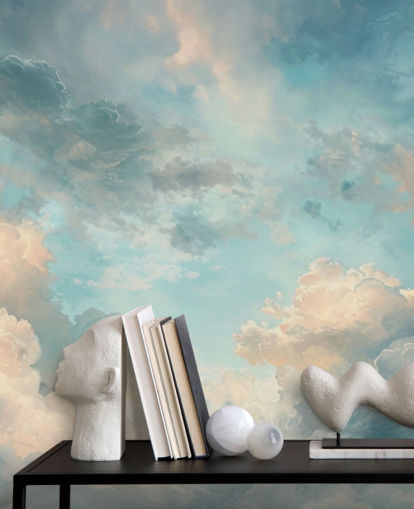 blue cloud wallpaper mural called Abstract Sky Blue Clouds for bedrooms, bathrooms and living rooms