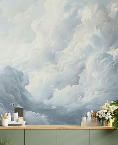 mural de papel pintado de nubes abstractas grises y blancas para dormitorios, baños y salas de estar mural de papel pintado de nubes abstractas grises y blancas para dormitorios, baños y salas de estar