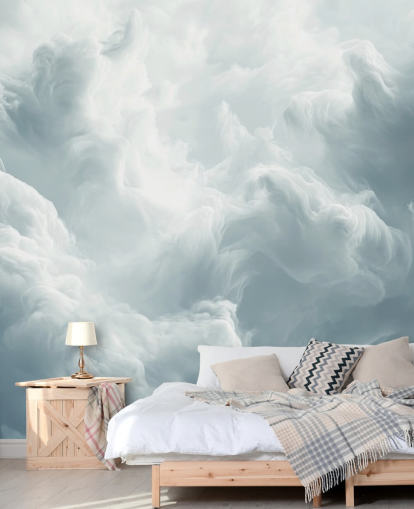 white cloud wallpaper mural called Abstract Gentle Clouds for bedrooms, bathrooms and living rooms white cloud wallpaper mural called Abstract Gentle Clouds for bedrooms, bathrooms and living rooms