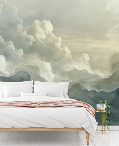 vit och svart moln tapet väggmålning kallad Abstract Layered Clouds för sovrum, badrum och kök vit och svart moln tapet väggmålning kallad Abstract Layered Clouds för sovrum, badrum och kök