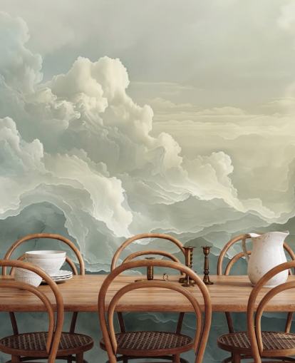 mural de papel de parede de nuvem branca e preta chamado Abstract Layered Clouds para quartos, banheiros e cozinhas mural de papel de parede de nuvem branca e preta chamado Abstract Layered Clouds para quartos, banheiros e cozinhas