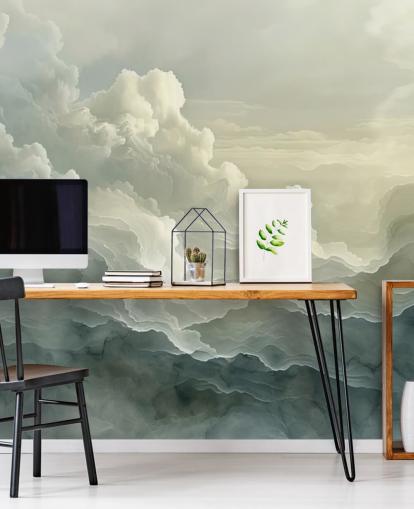 white and black cloud wallpaper mural called Abstract Layered Clouds for bedrooms, bathrooms and kitchens white and black cloud wallpaper mural called Abstract Layered Clouds for bedrooms, bathrooms and kitchens