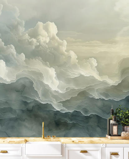 papier peint mural en forme de nuages blancs et noirs appelé Abstract Layered Clouds pour les chambres, les salles de bain et les cuisines papier peint mural en forme de nuages blancs et noirs appelé Abstract Layered Clouds pour les chambres, les salles de bain et les cuisines