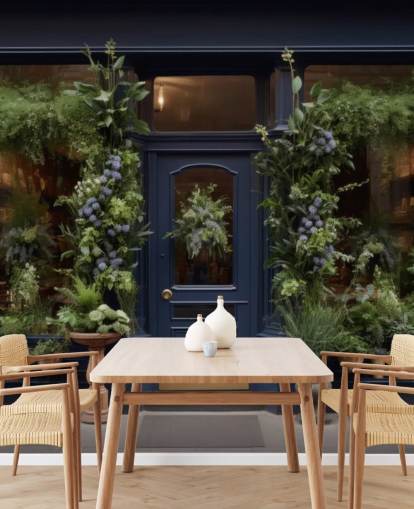 op maat gemaakte gevelmuurschildering genaamd Classic Flower Shop voor verzorgingstehuizen