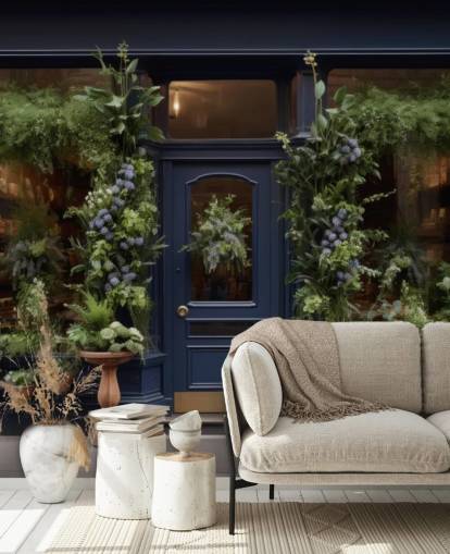 brugerdefineret facade vægmaleri kaldet Classic Flower Shop til plejehjem