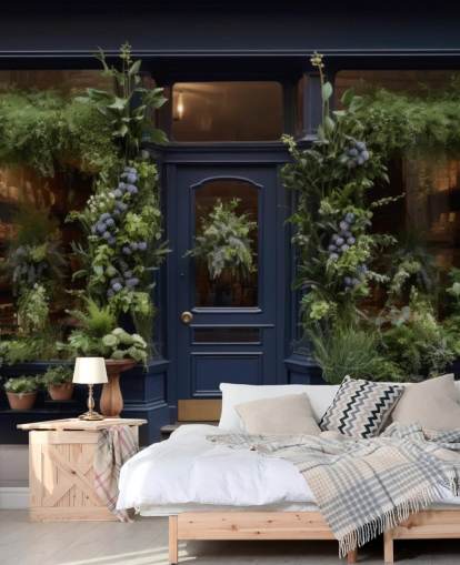 brugerdefineret facade vægmaleri kaldet Classic Flower Shop til plejehjem