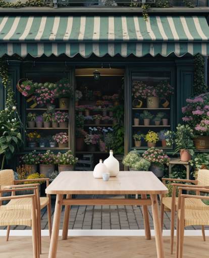 anpassningsbar butiksväggmålning som heter Vintage Flower Shop för företag och vårdhem anpassningsbar butiksväggmålning som heter Vintage Flower Shop för företag och vårdhem