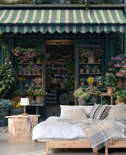 customisable shopfront wall mural called Vintage Flower Shop for businesses and care homes customisable shopfront wall mural called Vintage Flower Shop for businesses and care homes