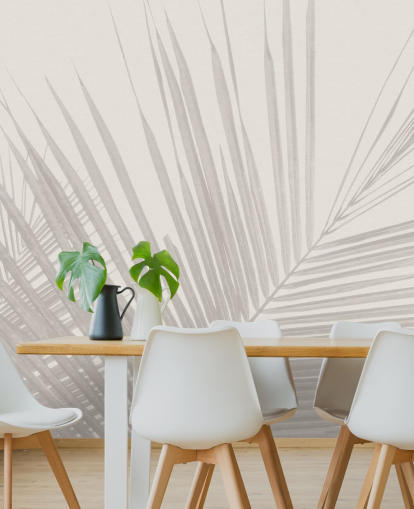 einfarbiges Dschungel-Wandbild namens Monochrome Tropical Palm Leaves für Schlafzimmer, Esszimmer und Badezimmer einfarbiges Dschungel-Wandbild namens Monochrome Tropical Palm Leaves für Schlafzimmer, Esszimmer und Badezimmer