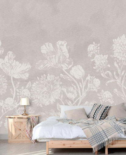 papier peint mural floral beige appelé Beige Moody Florals par Bloomery Decor pour les chambres à coucher, les salons et les salles à manger papier peint mural floral beige appelé Beige Moody Florals par Bloomery Decor pour les chambres à coucher, les salons et les salles à manger